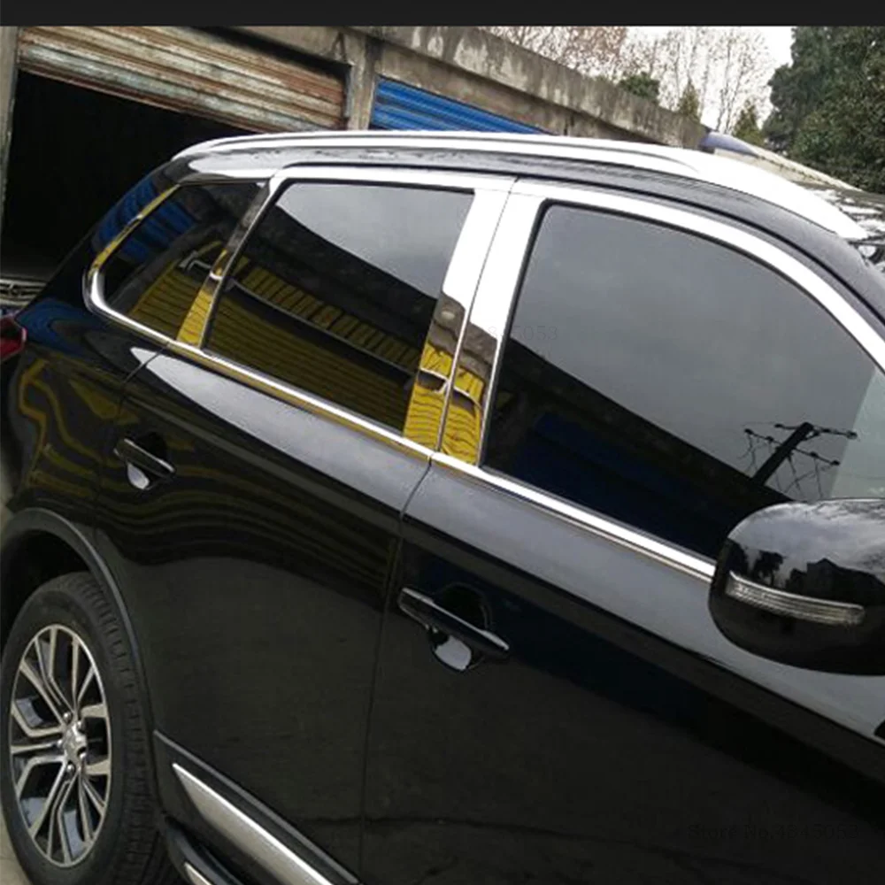 Автозапчасти для Mitsubishi Outlander 2013- нержавеющая сталь боковые наружные оконные панели B+ C автостайлинг 6 шт