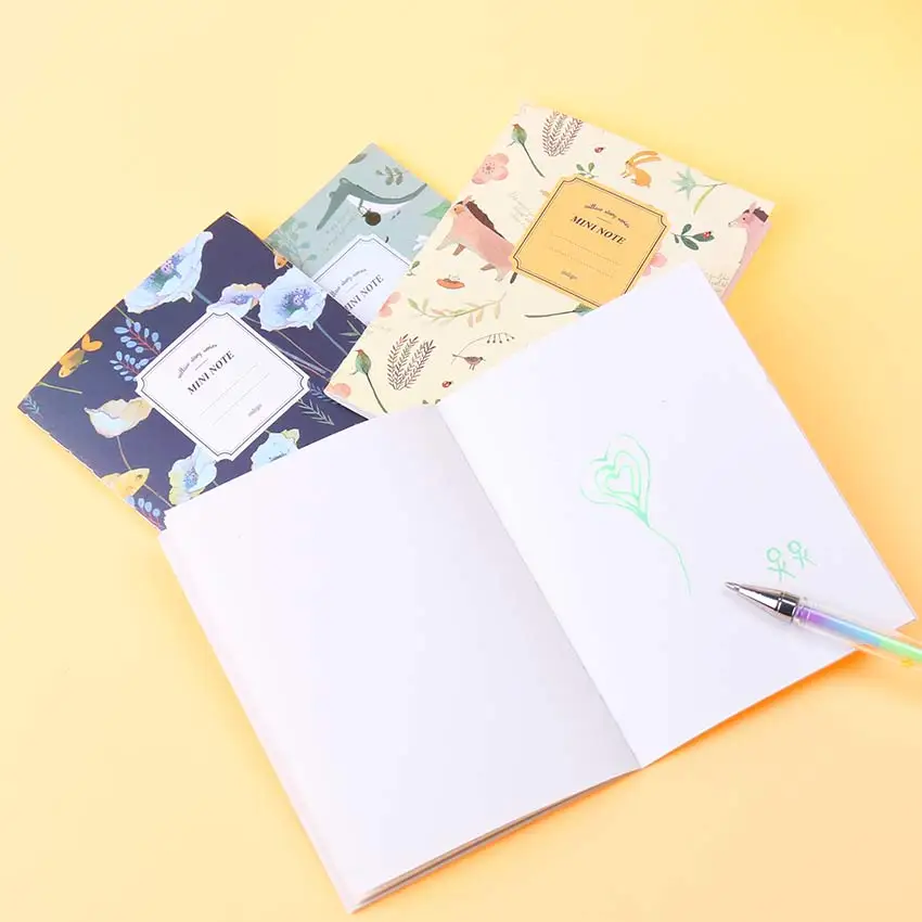 

4PCS/set Beautiful Flower Birds Notebook Diary Book Notepad Kawaii Stationery School Supplies Gift for Students Papelaria