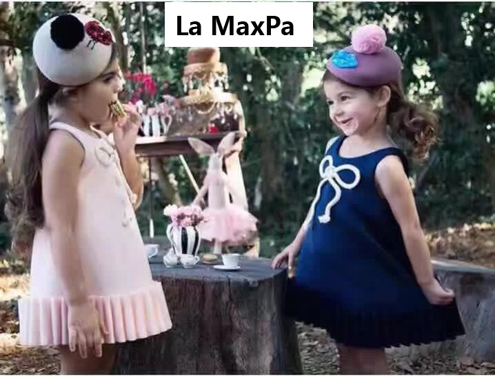 Baby Girls Dress Brand Summer Beach Style 3D Bow tie dress Party Dresses For Vintage Toddler Girl Clothing 2-8Yrs | Детская одежда и