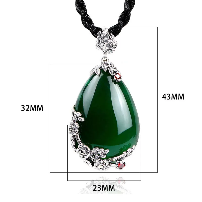 Женское ожерелье из серебра 100% пробы с натуральным красным гранатом|jewelry necklace