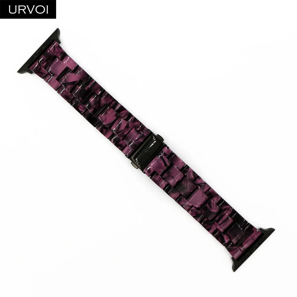 Style C Ремешок URVOI для Apple Watch series 54 321, браслет со звеньями, 3 ряда, полимерный ремешок для iWatch, модный, дизайнерский, прочный, на запястье, 38, 40, 42, 44 мм - Цвет ремешка: Style C