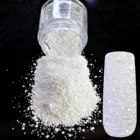 Пудра для ногтей, белоснежные блестки, разные размеры