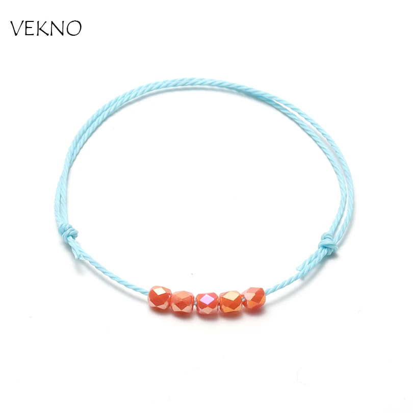 VEKNO 5 шт./партия мини-бисер из стеклянных кристаллов браслет-цепочка для мужчин и