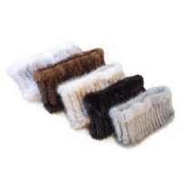 headbands for women real fur hair band hair accessories mink knitting female headband for hair elastic band made scarf