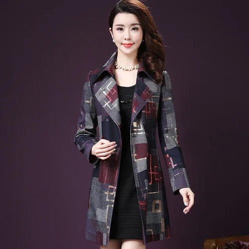 

High Quality Elegant Temperament Loose Thin Women Thickened Dust Coat New Spring Autumn Fashion Double Breasted Lady Windbreaker