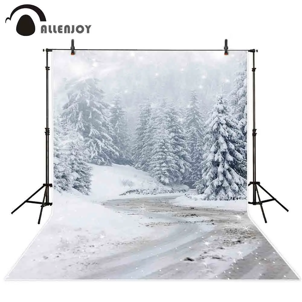 Allenjoy Рождественский фон для фотосъемки снежные деревья хлопья Зимняя Страна