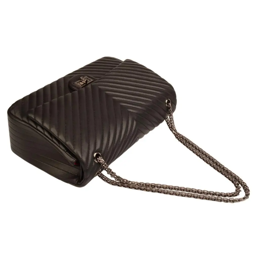 Женская Стеганая сумка на плечо из натуральной кожи с ремешком цепочке|Сумки