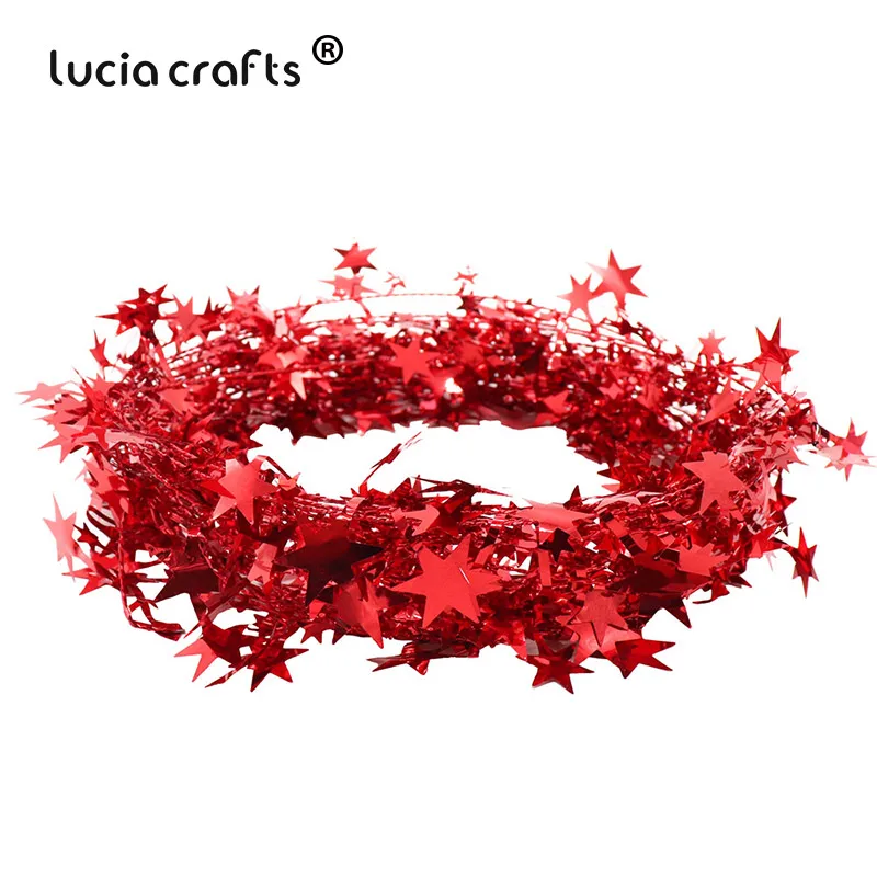 C7 Red Lucia crafts 7,5 м/рулон подвесная Рождественская елка пентаграмма железная проволока гирлянда домашнее рождественское украшение H0358 - Цвет: C7 Red