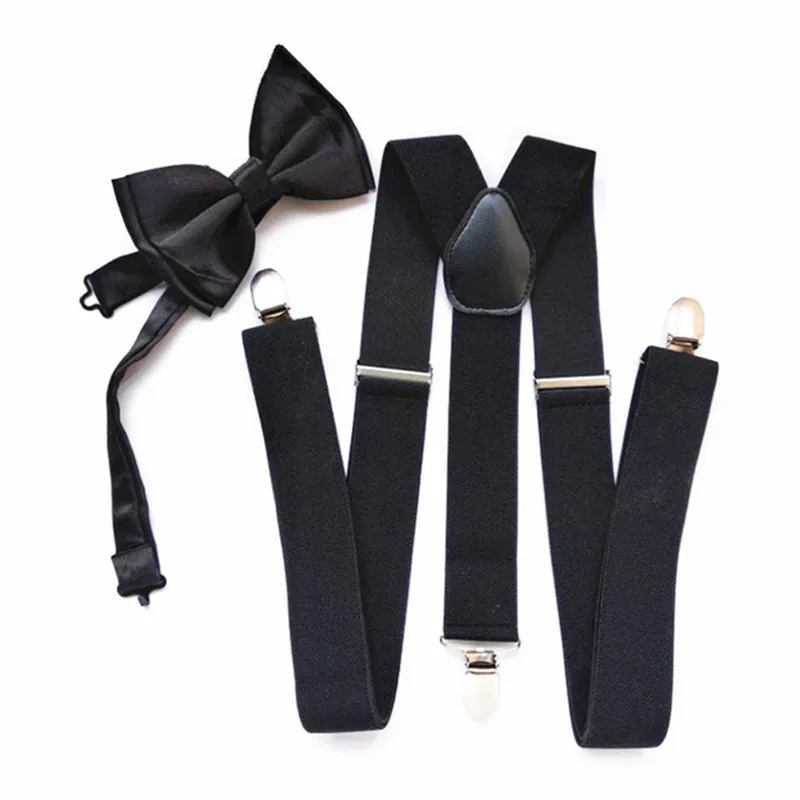 LB028-модные подтяжки и галстук-бабочка для взрослых, 3,5 ширина, большой размер, Y-образные подтяжки, набор галстуков-бабочек для свадьбы