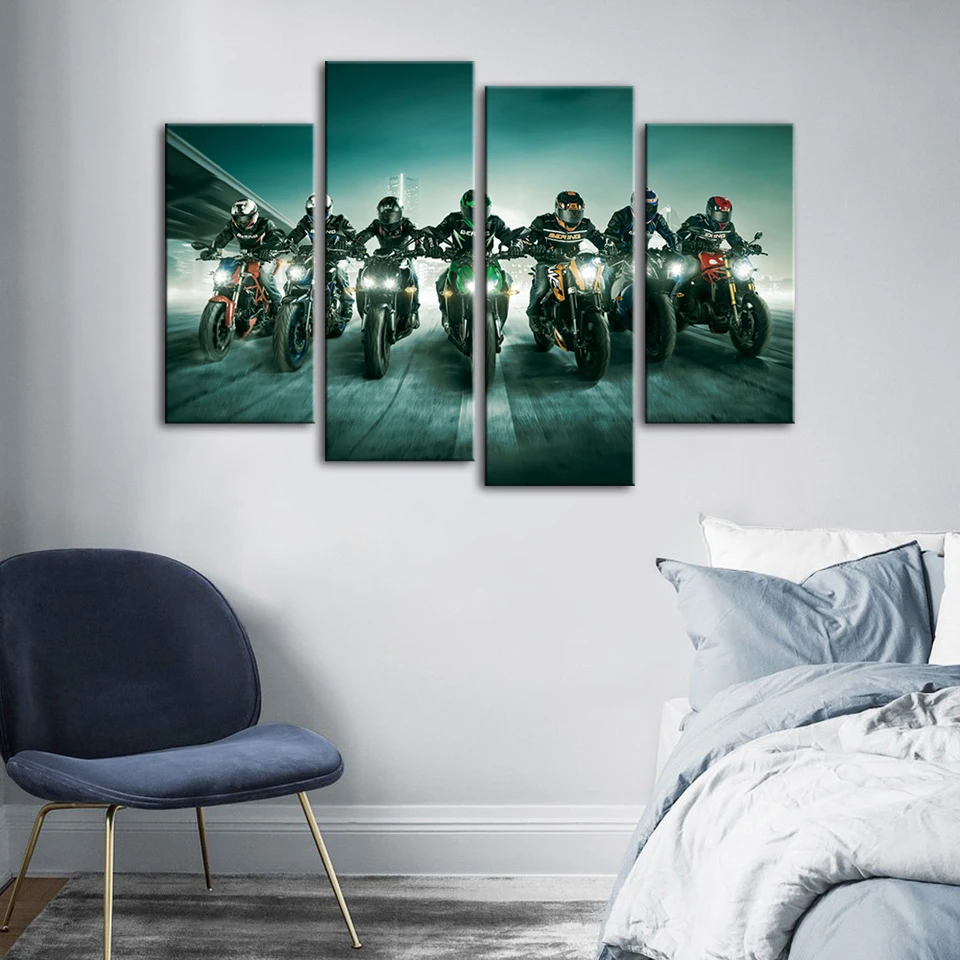 Картина на холсте настенное изображение мотоциклетное оформление Современное