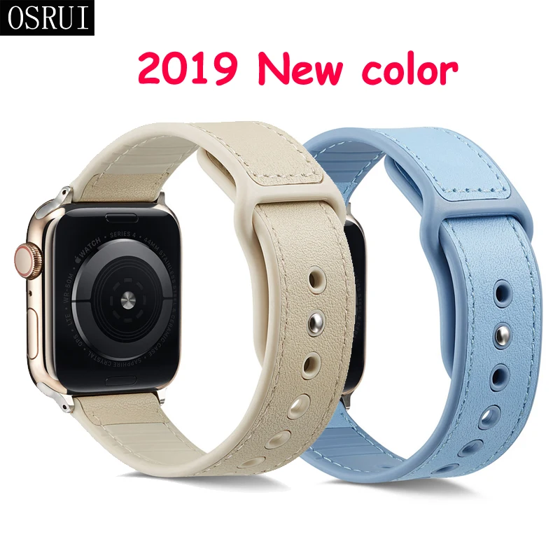 Кожаный ремешок для Apple watch 4 band 44 мм 40 correa iwatch серии 3 2 42 38 наручный ремень браслет