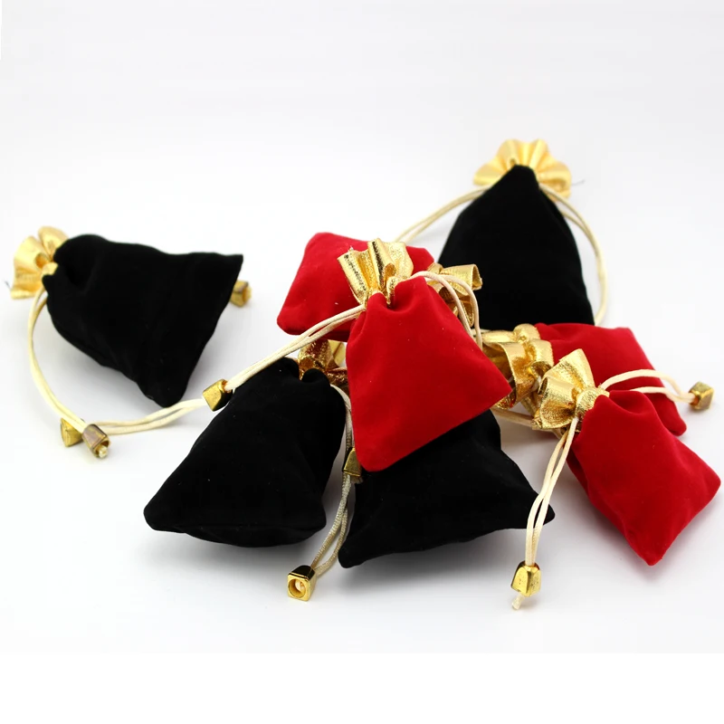 100 шт. бархатные мешочки для хранения ювелирных изделий|pouch velvet|velvet drawstringjewelry storage |