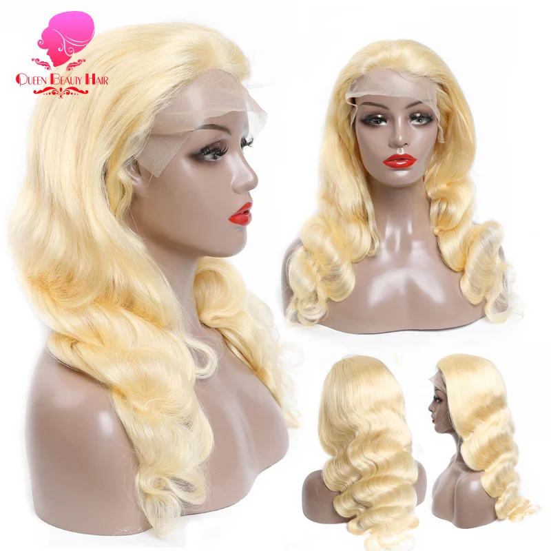 QUEEN BEAUTY preplecked кружевные парики человеческие волосы половина 613 блонд объемная