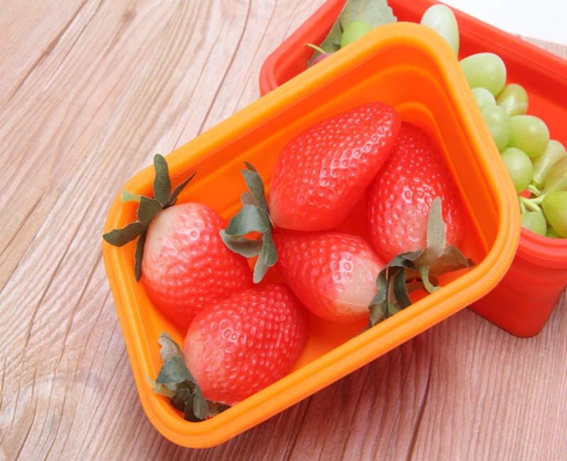 50pcs Folding Silicone Lunch Box Food Storage Container Kitchen Microwave Tableware Portable Household Outdoor box | Дом и сад