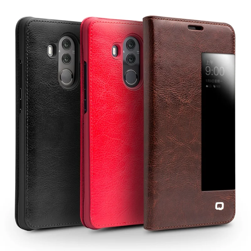 QIALINO mate 10 Pro Чехол для huawei 10Pro классический стиль чехол с окошком из воловьей кожи