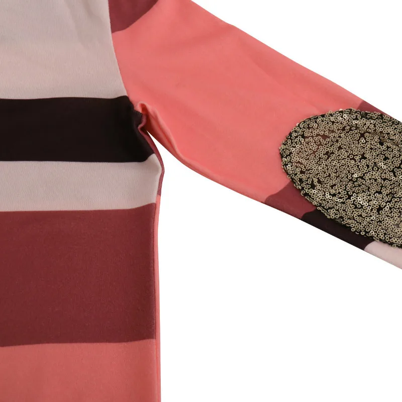 Повседневное Свободные длинным рукавом блесток Топ Длинные футболки Femme 2018 осень