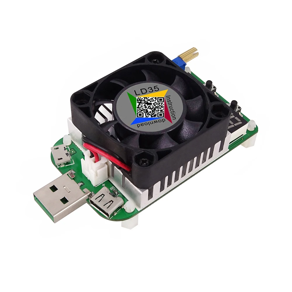 LD25 LD35 электронный нагрузочный резистор USB интерфейс разрядка батареи тест светодиодный дисплей вентилятор регулируемое напряжение тока 25 Вт/35 Вт