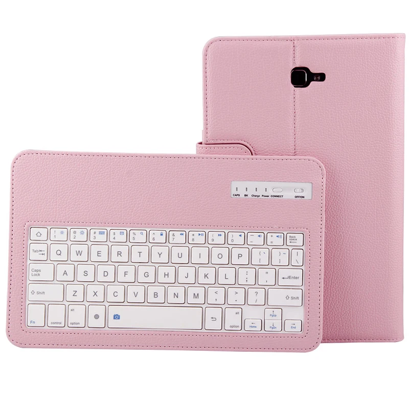 Розовый Беспроводной Bluetooth клавиатура чехол для Samsung Galaxy Tab A A6 T580 T585 T580N T585N 10,1 ''Tablet Защитный чехол - Цвет: Розовый