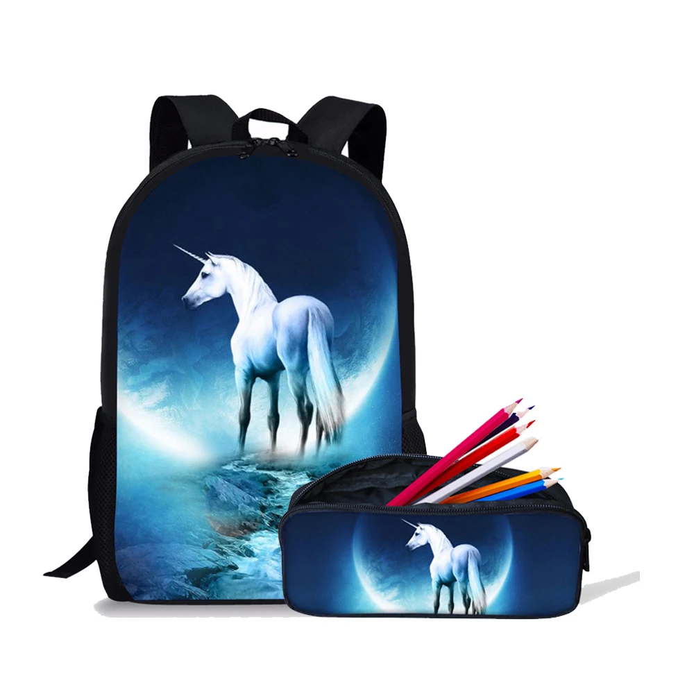 Женский рюкзак с единорогом Crazy Horse Сумка пони и животными школьный для девочек