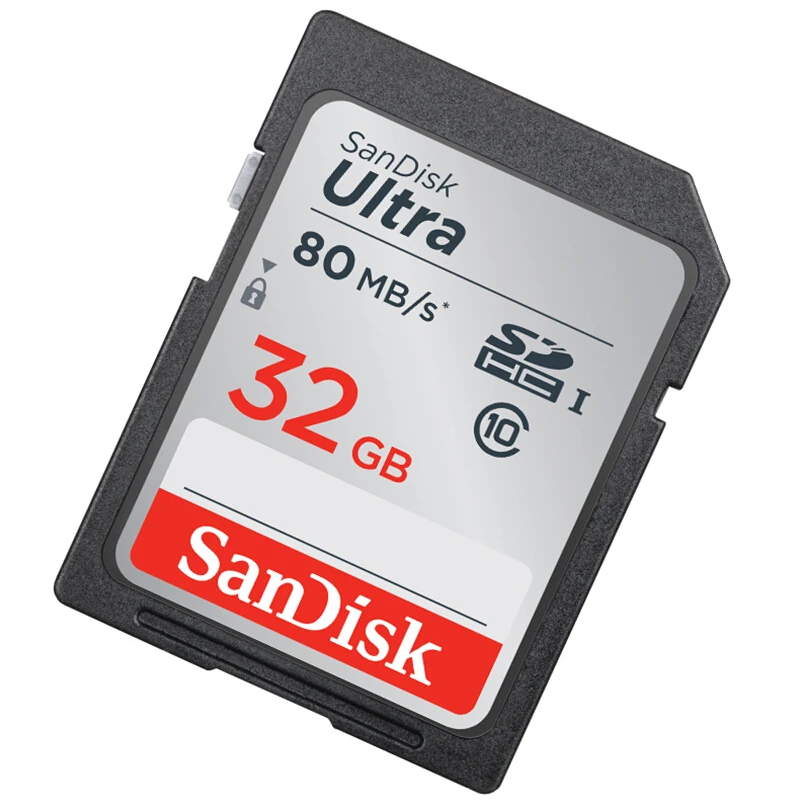 Двойной Флеш накопитель SanDisk высокоскоростной SD карты Class10 32 Гб 64 128 ГБ 80 МБ/с.