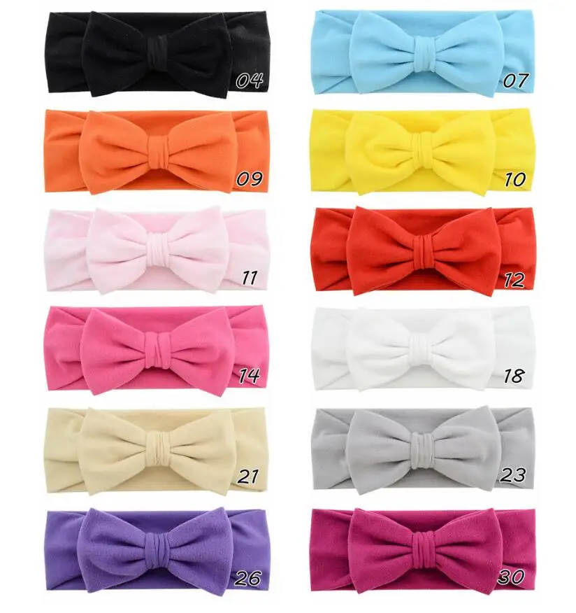 

Детская Хлопковая повязка на голову с бантом, Детская повязка для волос, 30 шт./лот