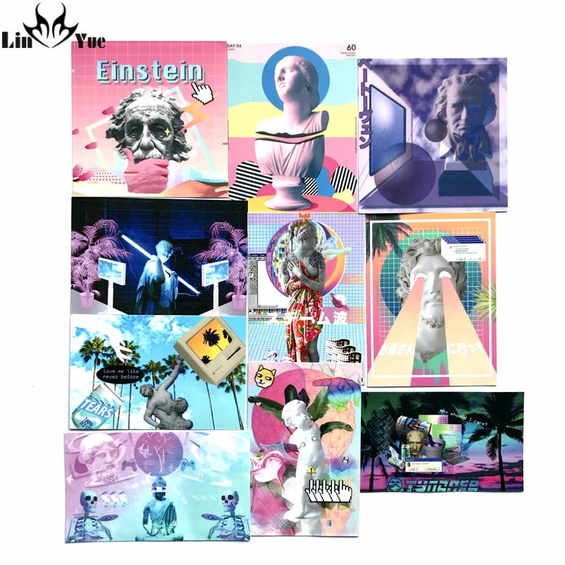 10 шт./лот Vaporwave Стильные наклейки Einstein Newton скейтборд наклейка тетрадь тележка
