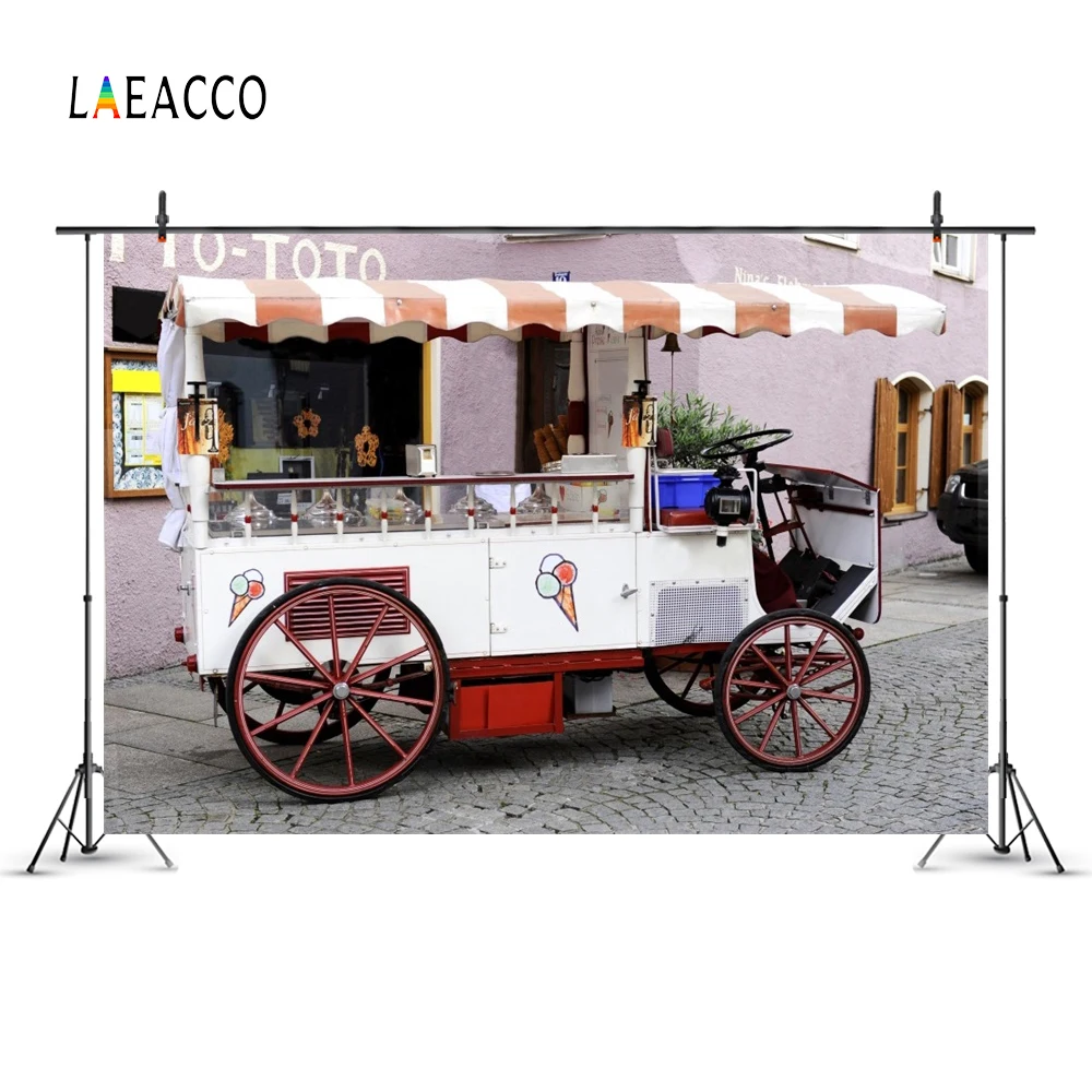 Laeacco улица тележка мороженое фон для фотосъемки индивидуальные фотографические