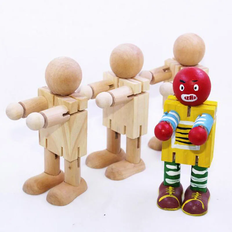 Деревянные блоки роботов развивающие игрушки для детей детские модели