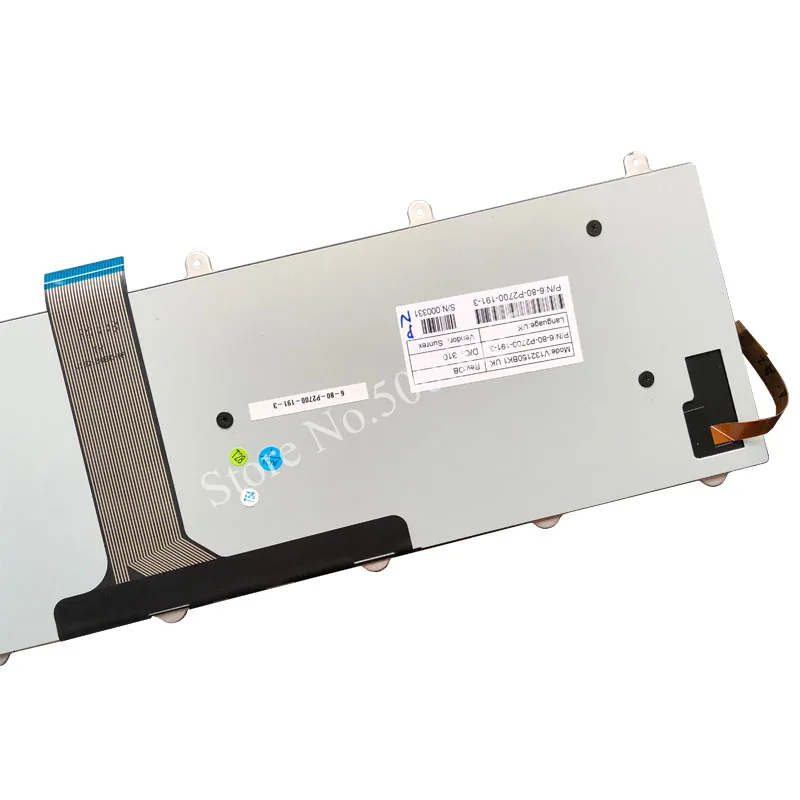 Английская клавиатура для ноутбука с подсветкой Clevo P157SM P177SM P375 P751ZM черная серия