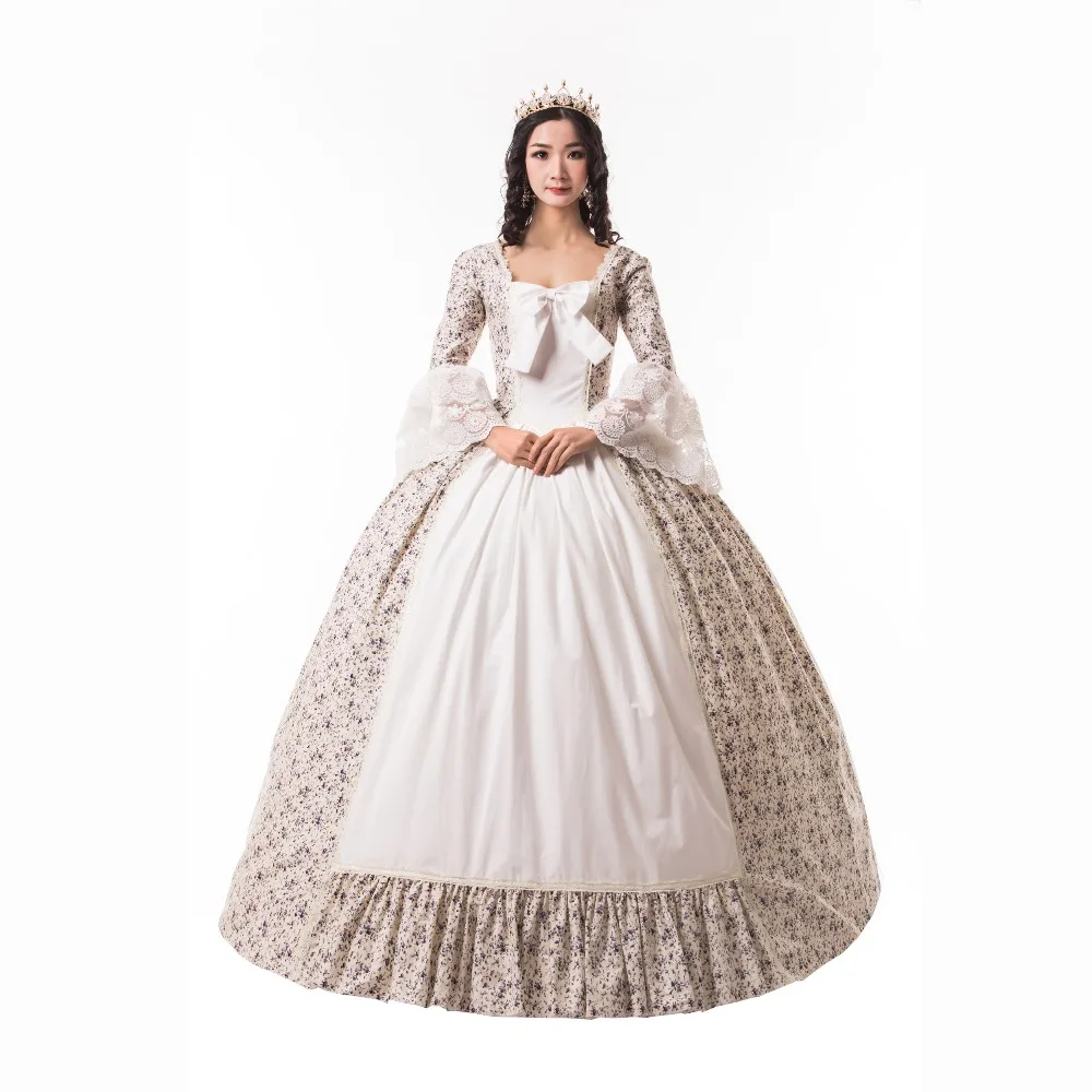 

New Printing Marie Antoinette Renaissance Dress Christmas Ball Gown Steampunk Reenactment Theatre Party Costumes