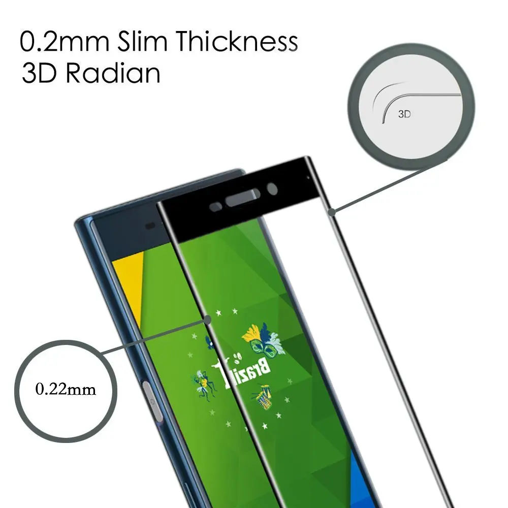 3D изогнутый край Полное закаленное стекло для Sony Xperia XA Защита экрана X