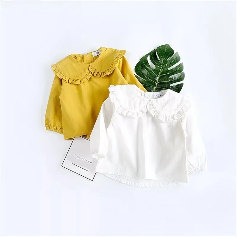 

Spring Baby Girl Shirts&Blouses Peter Pan Collar Kids Girls Princess 100% Cotton Shirt Sweet Kids Girl Clothing