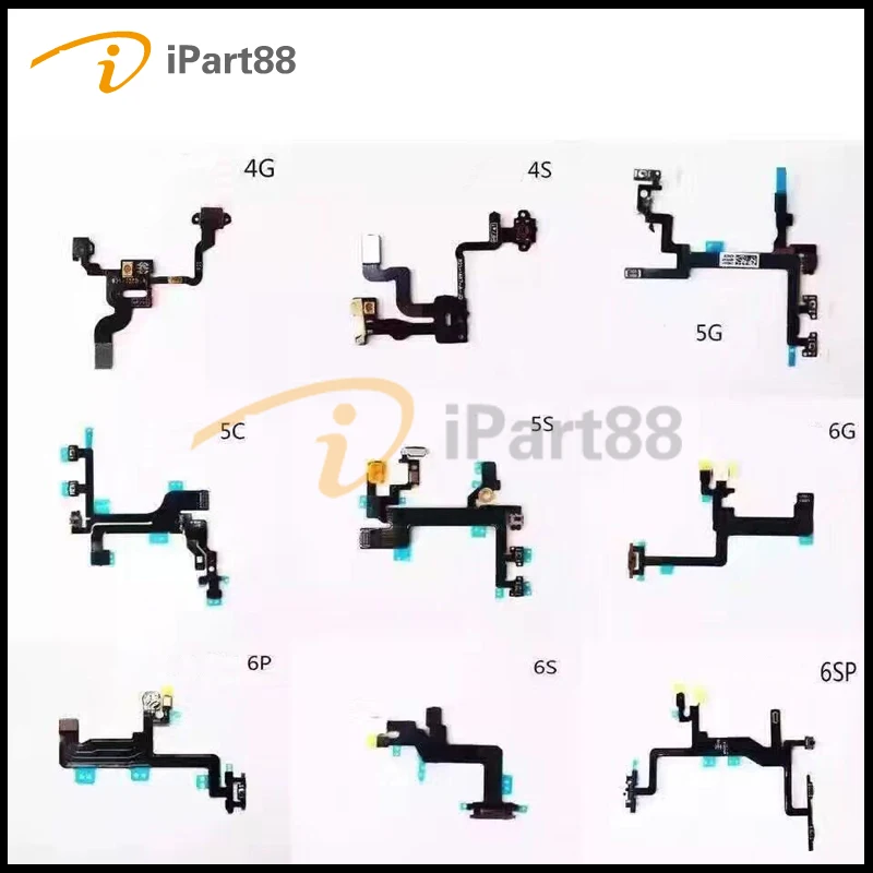 IPart88 кнопка гибкий кабель для iPhone 4 4S 5 5S 5C 6 Plus S s плюс объем мощность на Off Scwitch Flex|cable
