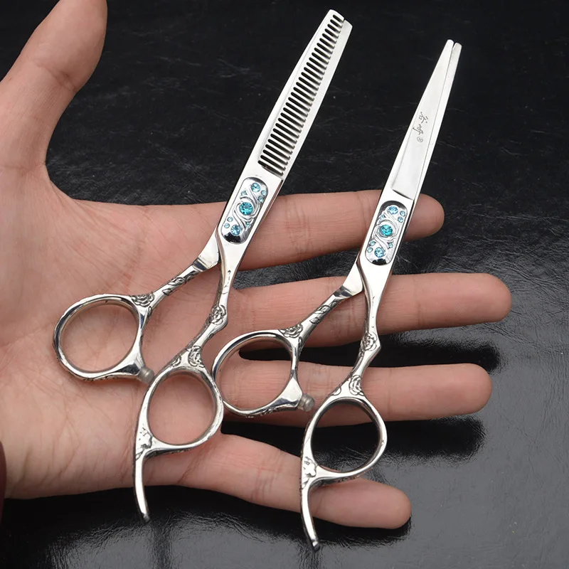 6 дюймов Сливовый цветок ручка Ножницы Для Волос Набор для стрижки