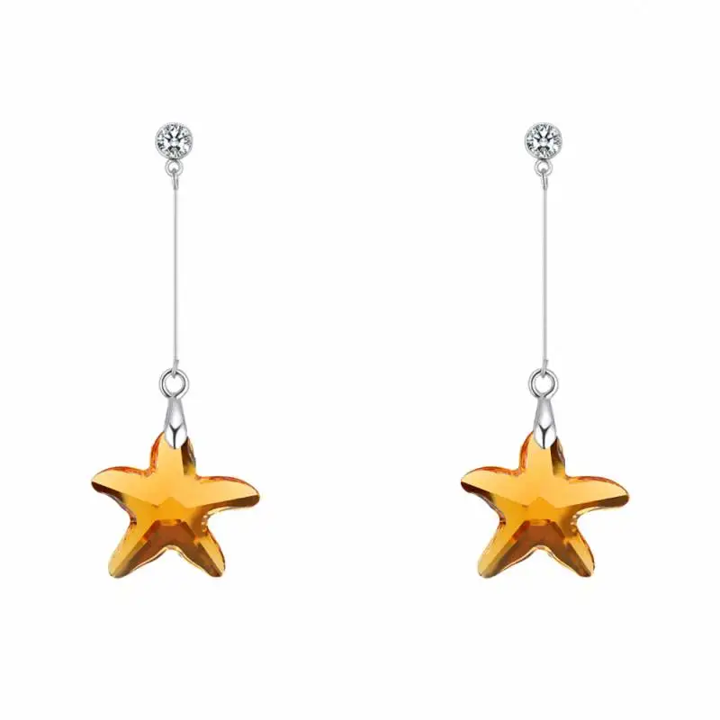 TRACYSWING Element Brand Real Austrian Crystals Fashion Heart trendy Dangle Earrings For Women Gift Th-131496 | Украшения и