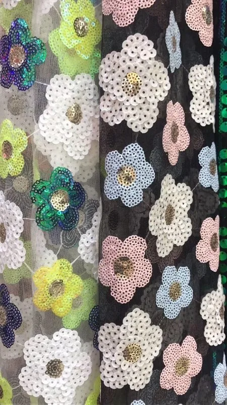 Красивая кружевная ткань с блестками зеленая розовая белая черная золотая