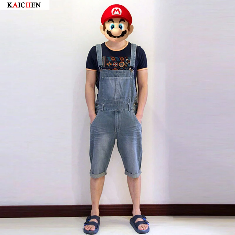 2017 летние мужские джинсовые шорты комбинезоны винтажный потертый джинсовый