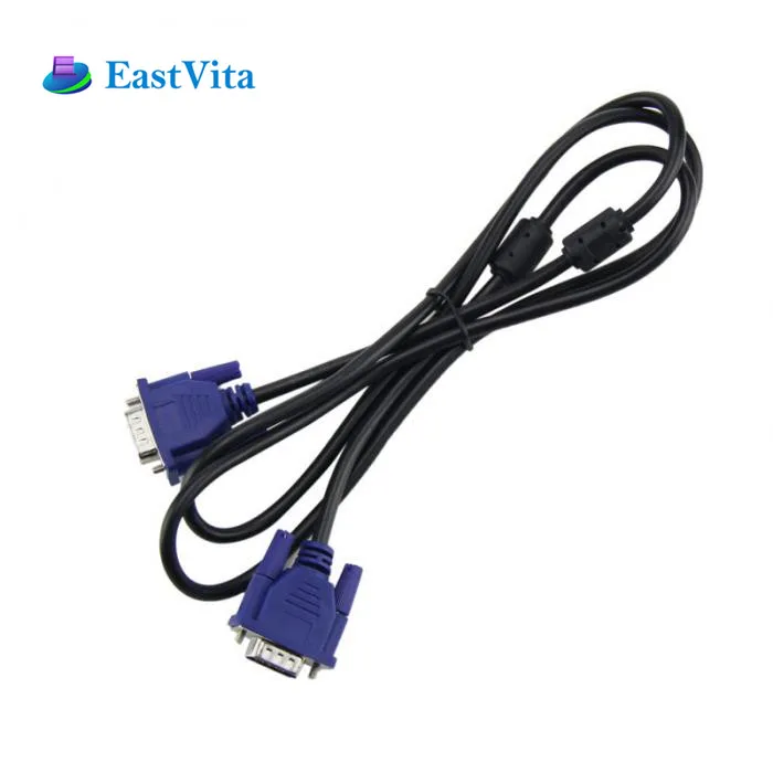 

EastVita 1.5M 1.8M Black Blue VGA 15 Pin Male to Male Plug TV Laptop LCD PC Computer Monitor Cable Wire Lead Free Shipping r20