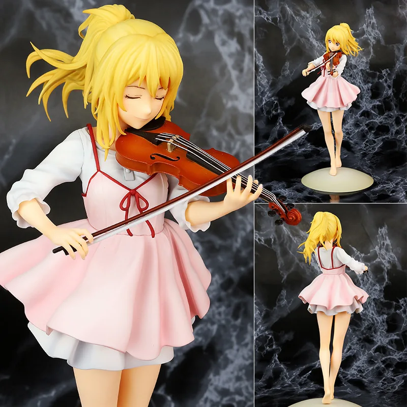 

your lie in april kaori miyazono Violin 23cm Action Figure Anime Doll PVC New Collection figures toys brinquedos Collection