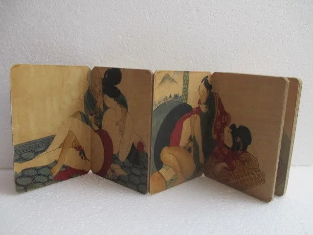 Exquisite Interesting Ancient China Old Folding Antique Painting Album - Folk Tradtional Couples Book No.2 | Дом и сад
