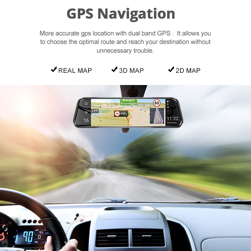 Новейшее 4G Специальное крепление зеркало DVR 10 дюймов gps ADAS dash камера двойная HD1080P