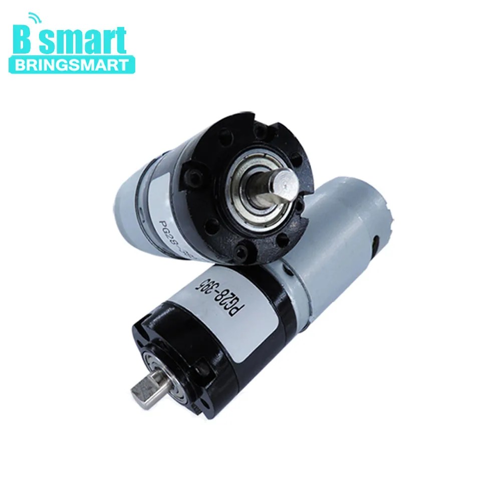 Bringsmart мини планетарный двигатель PG28-385 6 в 24 В DC редуктор двигателя 12 В Регулируемая скорость CW CCW обратная электрическая машина