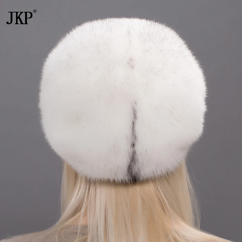 Сезон Зима Элегантные все настоящие норковые меховые шапки для женщин из