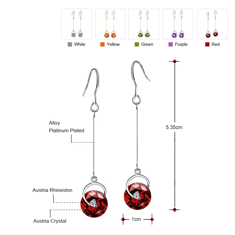 Neoglory австрийские кристаллы стразы кисточки Длинные свадебные Висячие серьги
