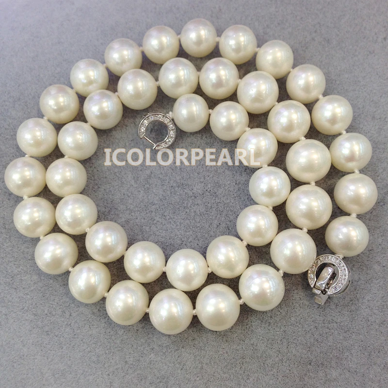 comprar AAAA + 45 WEICOLOR Cm 10mm Redondo Branco Natural Cultivadas De água Doce Da Jóia Colar De Pérolas Com UMA Muito Agradável De Cristal Fecho