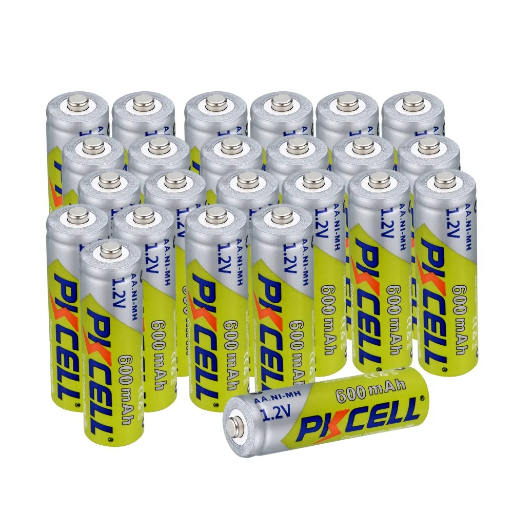 20 шт./лот AA Аккумуляторная батарея NiMH 1 2 V 600mAh ni mh 2A предварительно заряженная