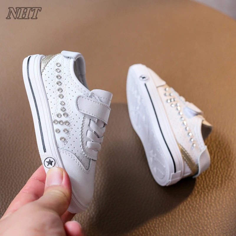 Обувь высокого качества для маленьких детей - роскошные бриллиантовые кроссовки для девочек и мальчиков, дети в школу и детский сад.