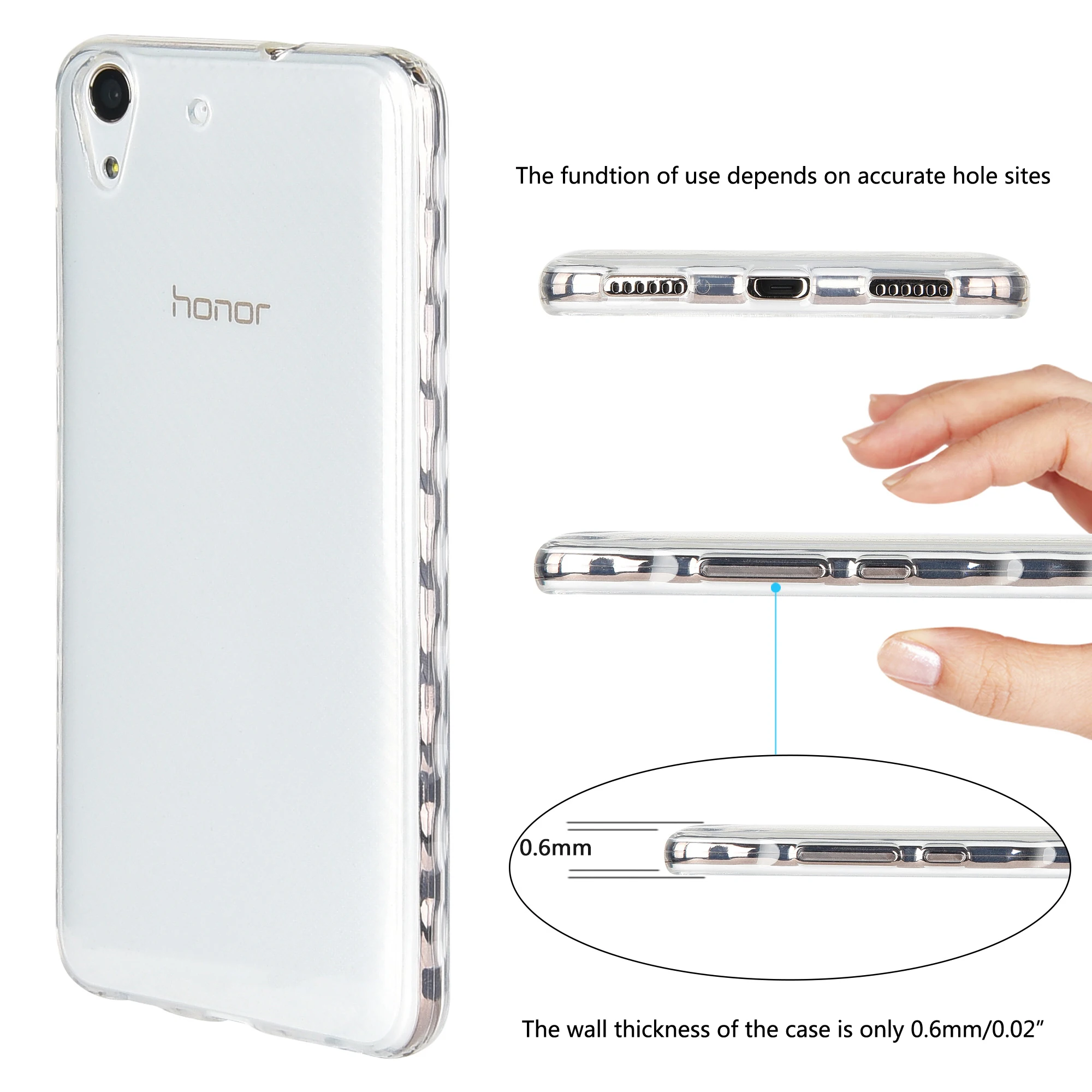 Прозрачный чехол для телефона HUAWEI Y6 II Y 6 2 мягкий из тпу ii мобильного с камерой L03 L21