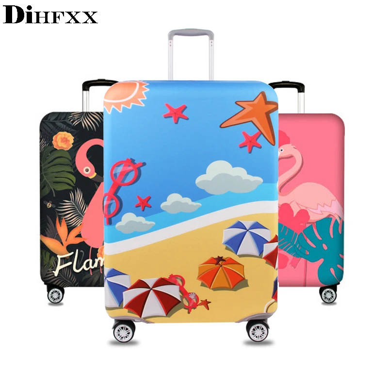 DIHFXX Flamingos Elastic Thick Luggage Cover for Trunk Case Apply to 18''-32''Suitcase Protective Cover Travel Accessor