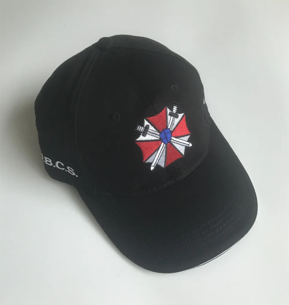 Biohazard черная бейсболка регулируемая с вышивкой для косплея | Тематическая одежда